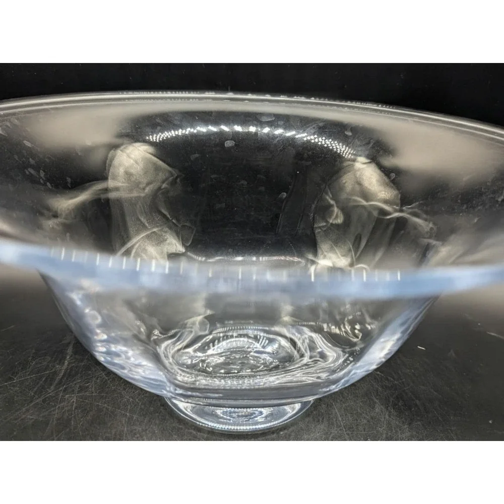 Simon‎ Pearce Clear Glass Centerpiece Console Bowl Pedestal Base 13